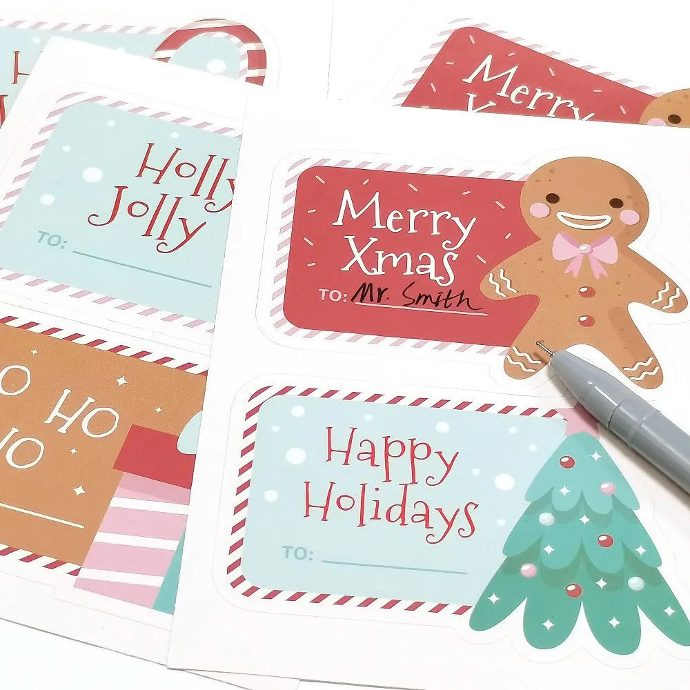 10-40Pcs Merry Christmas Stickers and Labels