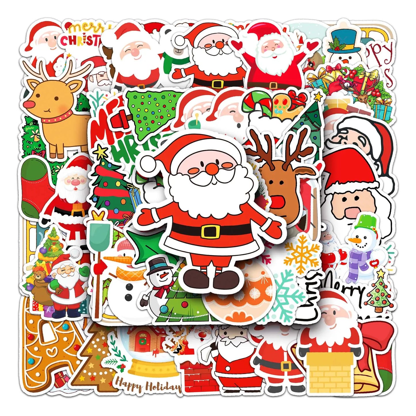 50Pcs Christmas Cartoon Waterproof Vinyl Stickers for Skateboard Snowboard