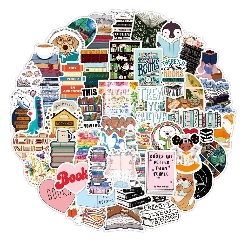 50/100PCS/SET I love reading Vinyl Decal Stickers Premium Waterproof Die Cut Matte Sticker Best Friend Gifts