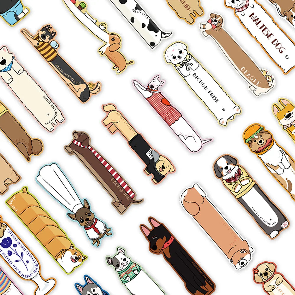 30pcs Cute Cartoon Animals Dogs Paper Bookmarks DIY Library Office Books Page Markings Students Readers Page Markers Gift