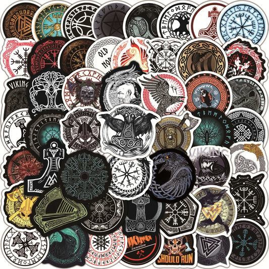 Aesthetic Viking Graffiti Stickers for DIY Fridge, Helmet, Skateboard, Phone, Laptop, Suitcase - 10/50/100pcs