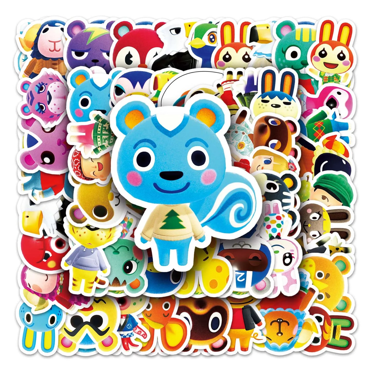 50Pcs Cute Animal Cartoon Waterproof Vinyl Stickers for Skateboard Snowboard