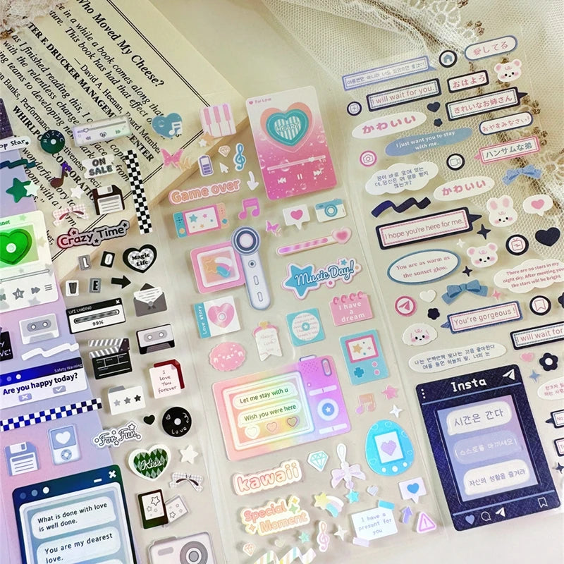 Y2K Aesthetic Dialog Box Sticker Scrapbook Deco