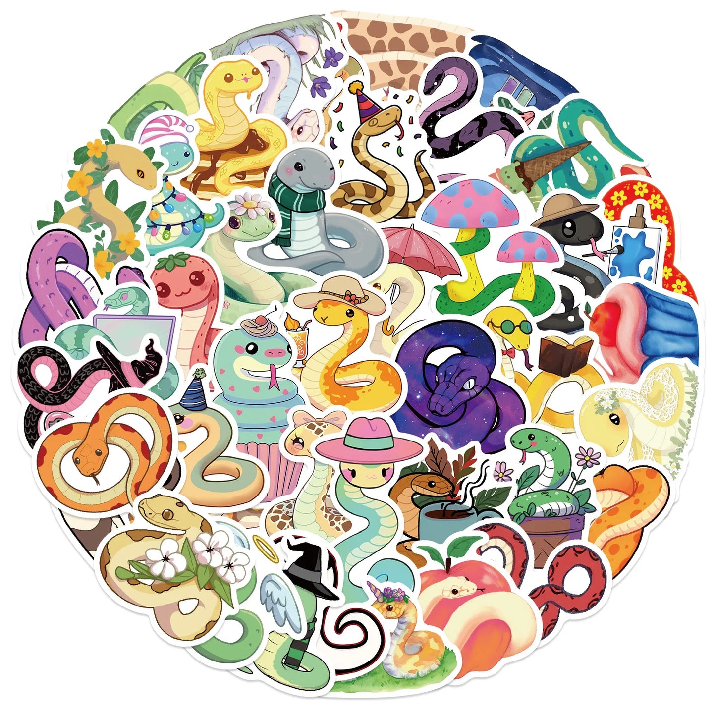 Snake Cartoon Stickers Animal Meme Decals for Laptop, Phone, Guitar, Skateboard, Kids Toys