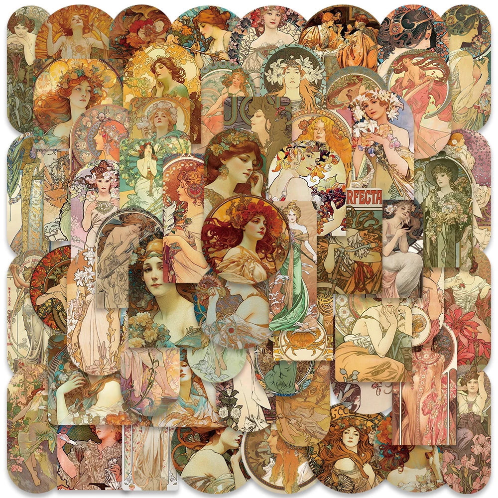 Vintage Medieval Art Stickers - 60/114PCS for Laptop, Bike, Luggage, Notebook, Kid Decals