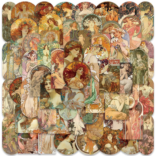 Vintage Medieval Art Stickers - 60/114PCS for Laptop, Bike, Luggage, Notebook, Kid Decals