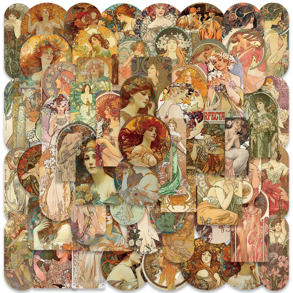 Vintage Medieval Art Stickers - 60/114PCS for Laptop, Bike, Luggage, Notebook, Kid Decals