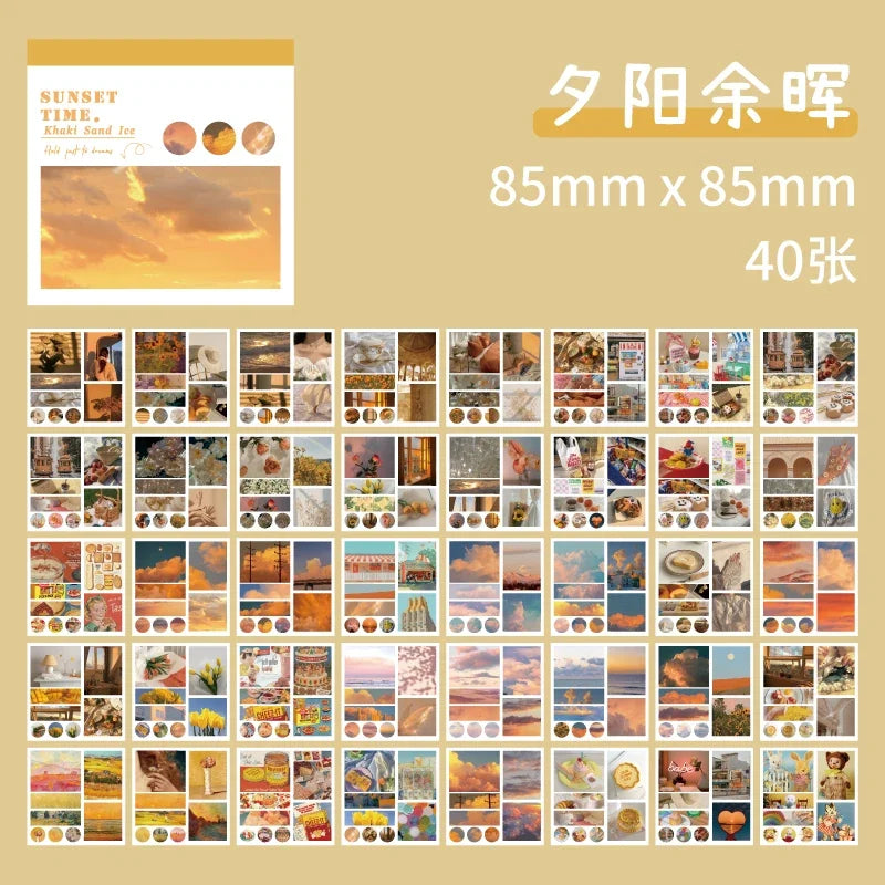 Journamm 40pcs Aesthetic Decor Stickers Scrapbooking Album Stationery