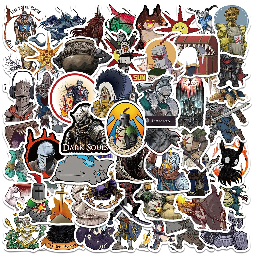 50PCS Dark Souls Horror Stickers Anime Decals Waterproof for Skateboard Laptop Motorcycle