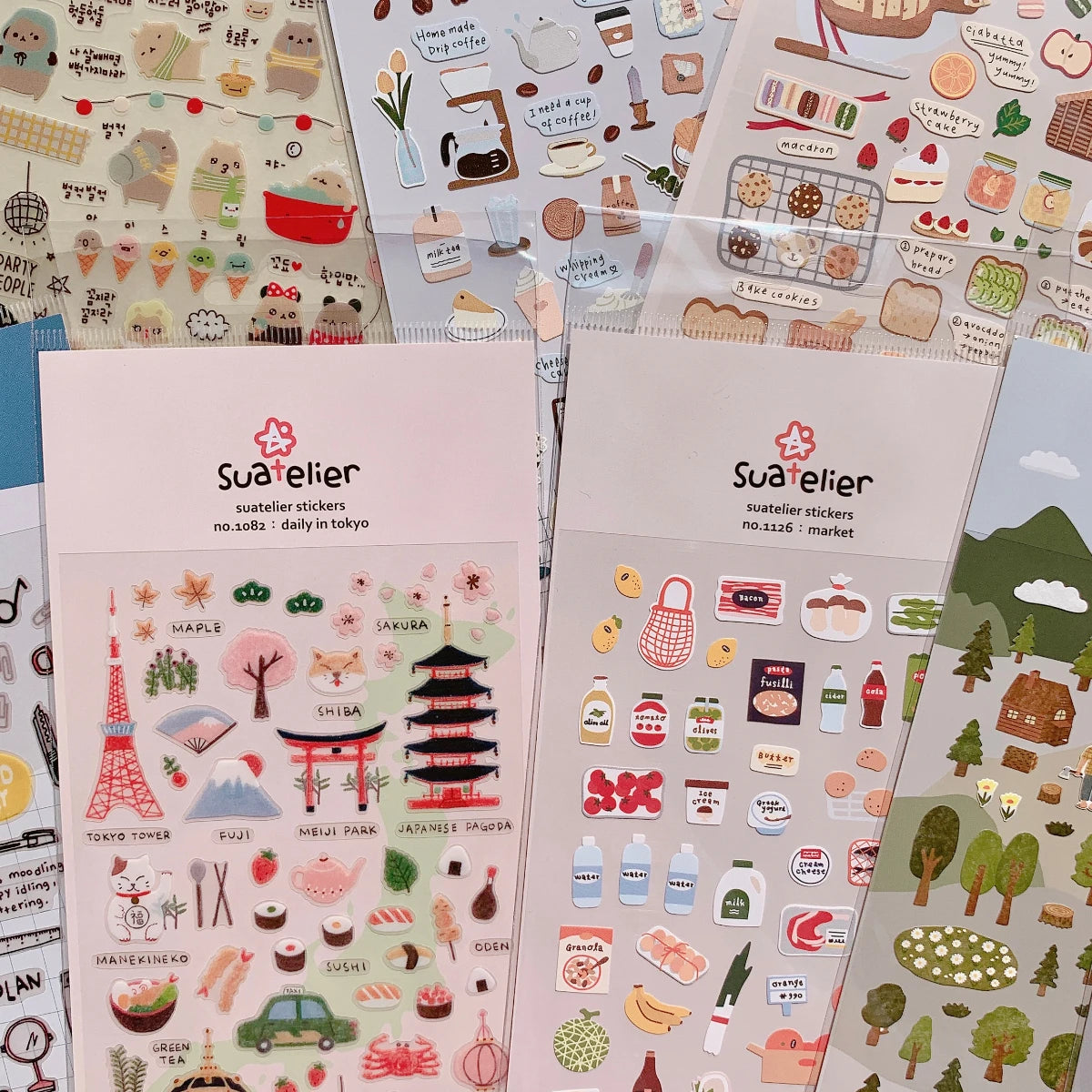 Suatelier Kawaii Stickers: Cute Food, Animals, Scrapbooking, DIY Journal Stationery
