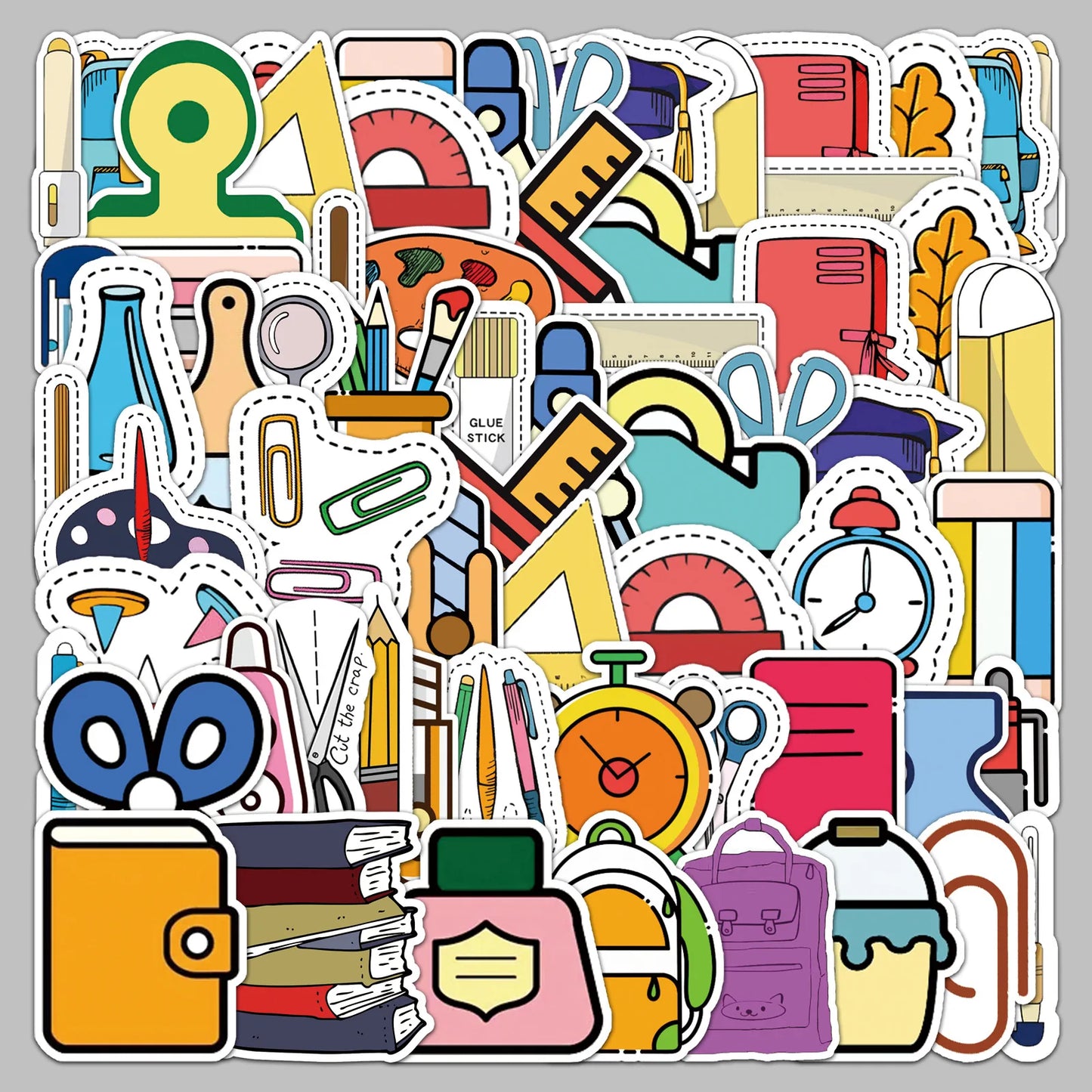 50pcs Cartoon Style Graffiti Stickers for Helmet, Wall, DIY Decoration