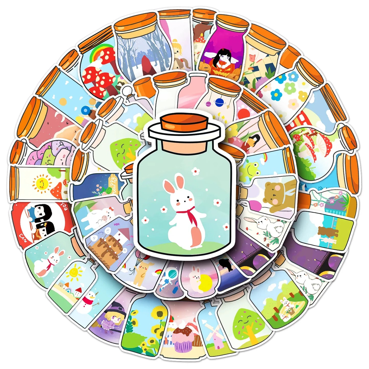 50Pcs Cartoon Waterproof Vinyl Stickers for Skateboard Snowboard