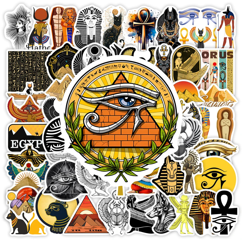 Egypt Stickers Pyramids Pharaohs DIY Toy Gift Decorative Decal for Scrapbook Journal Laptop Phonecase Luggage Bottle Waterproof