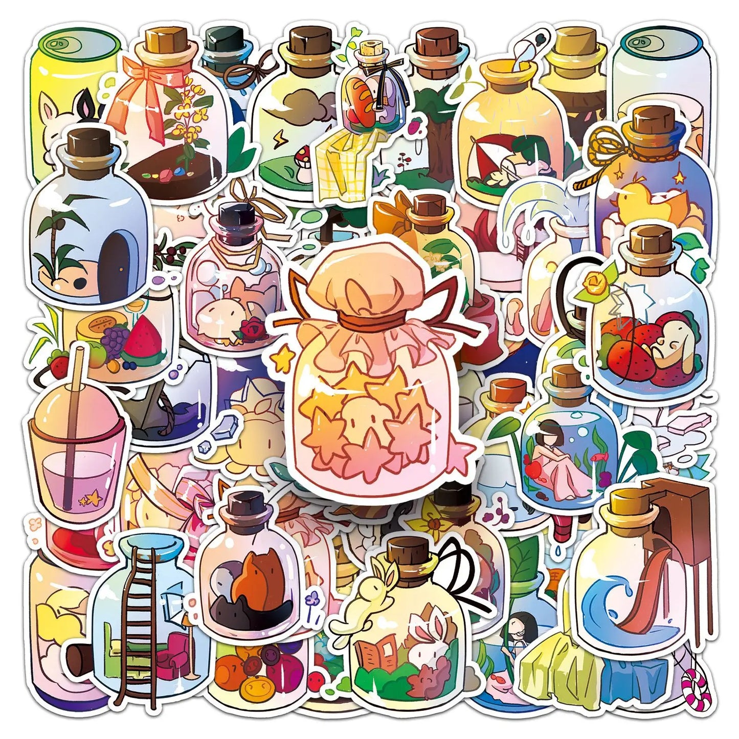 Cartoon Cute World Stickers for Phone Laptop Luggage Skateboard Kids Fun Decals