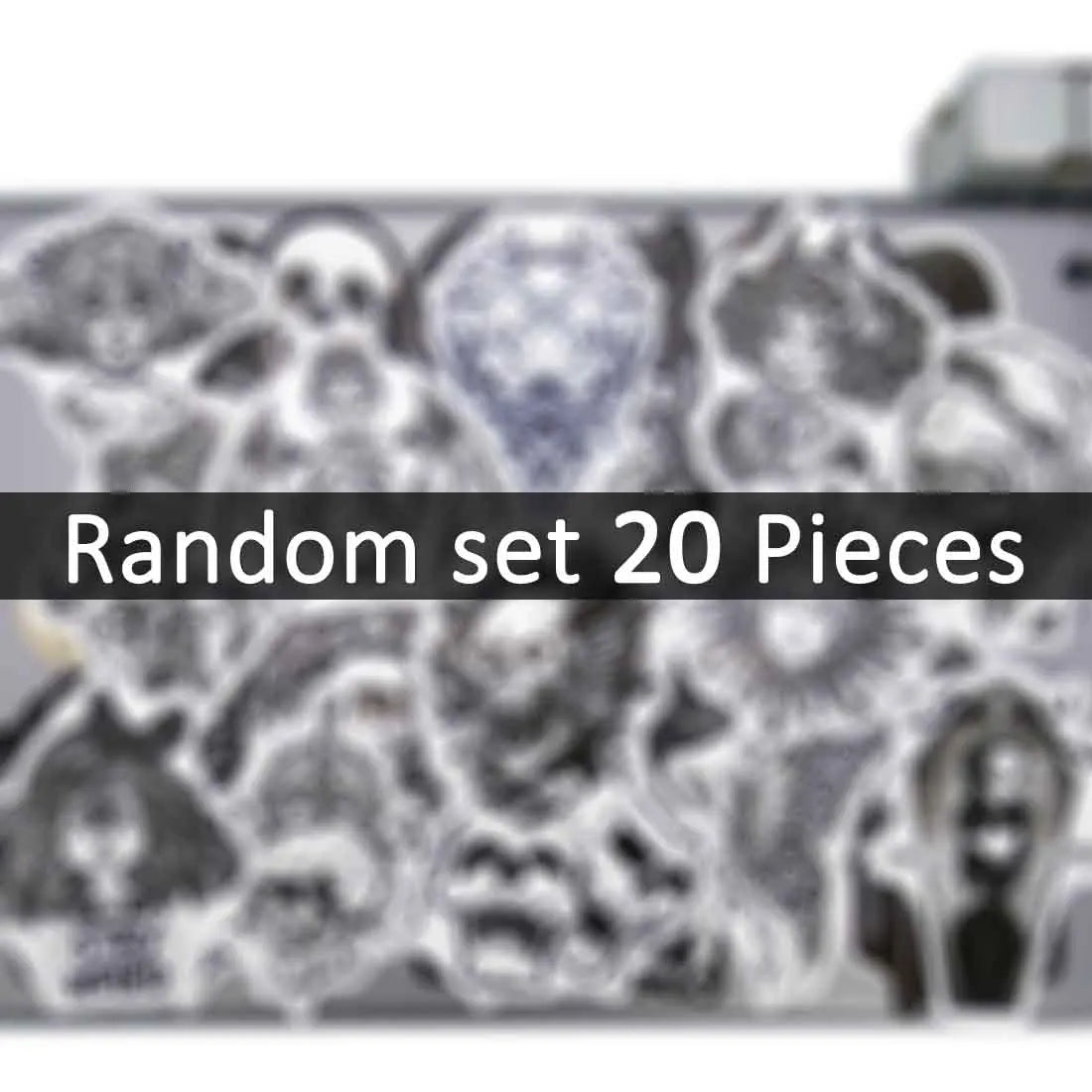 20/30/50Pieces Witch Devil Skull Demon Black White Gothic Stickers for Skateboard Motorcycle Car Bike Phone Laptop Sticker Toys