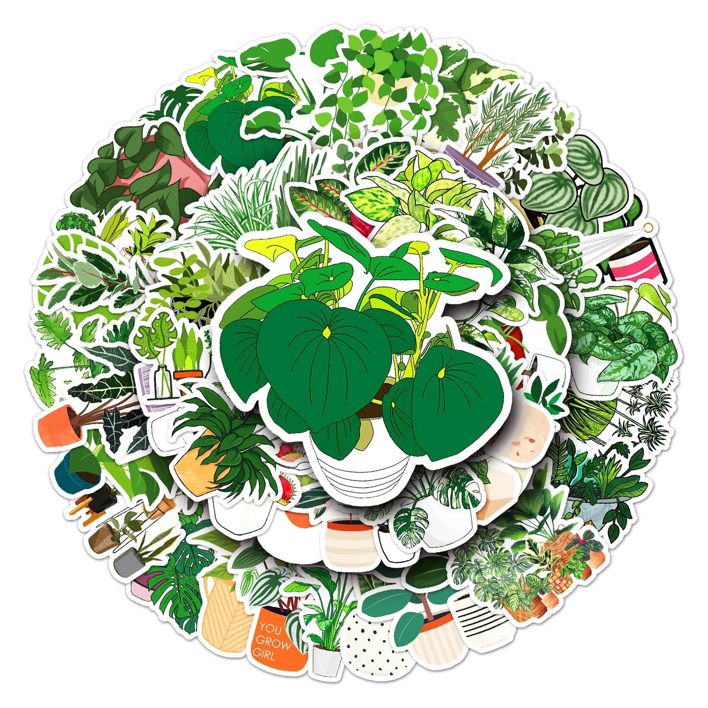 50Pcs Green Eye Protection Cartoon Waterproof Vinyl Stickers for Skateboard Snowboard