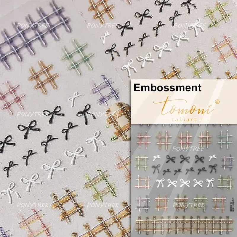 3D Bowknot Rhinestone Nail Art Stickers