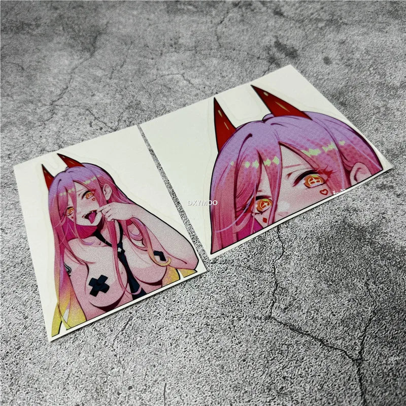 Anime Girl Eyes Decal Sticker for Car & Helmet