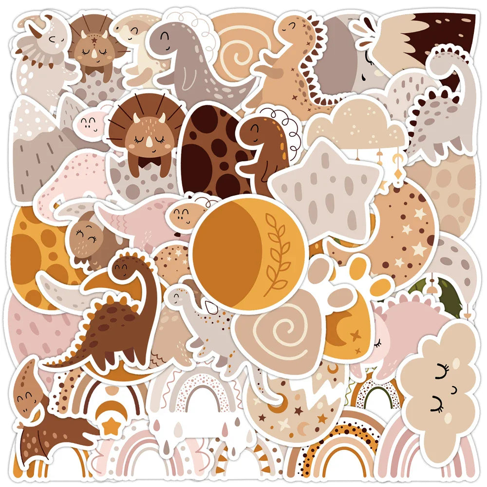 Cute Cartoon Dinosaur Stickers for Car, Luggage, Phone, Guitar, Laptop - 10/30/50pcs