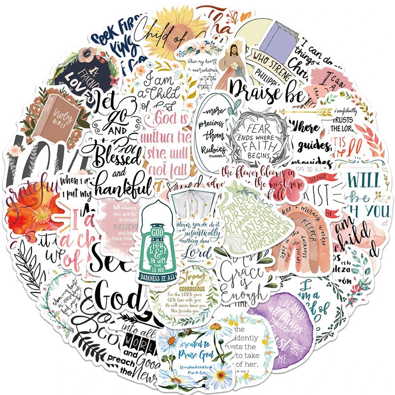 Bible Sticker Set: Aesthetic PVC for Laptop & Scrapbooking