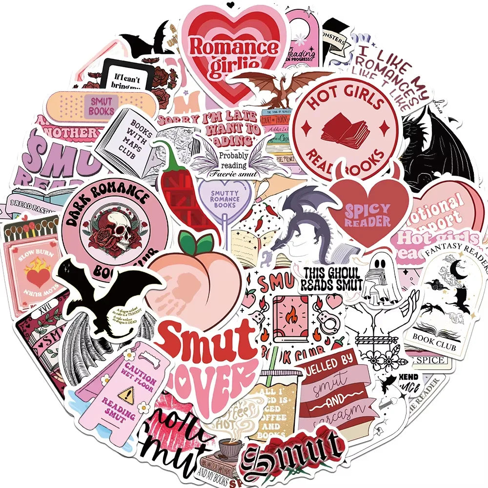 BOOKISH SMUTTY READING Stickers Decals DIY Skateboard Notebook Phone Laptop Car Waterproof