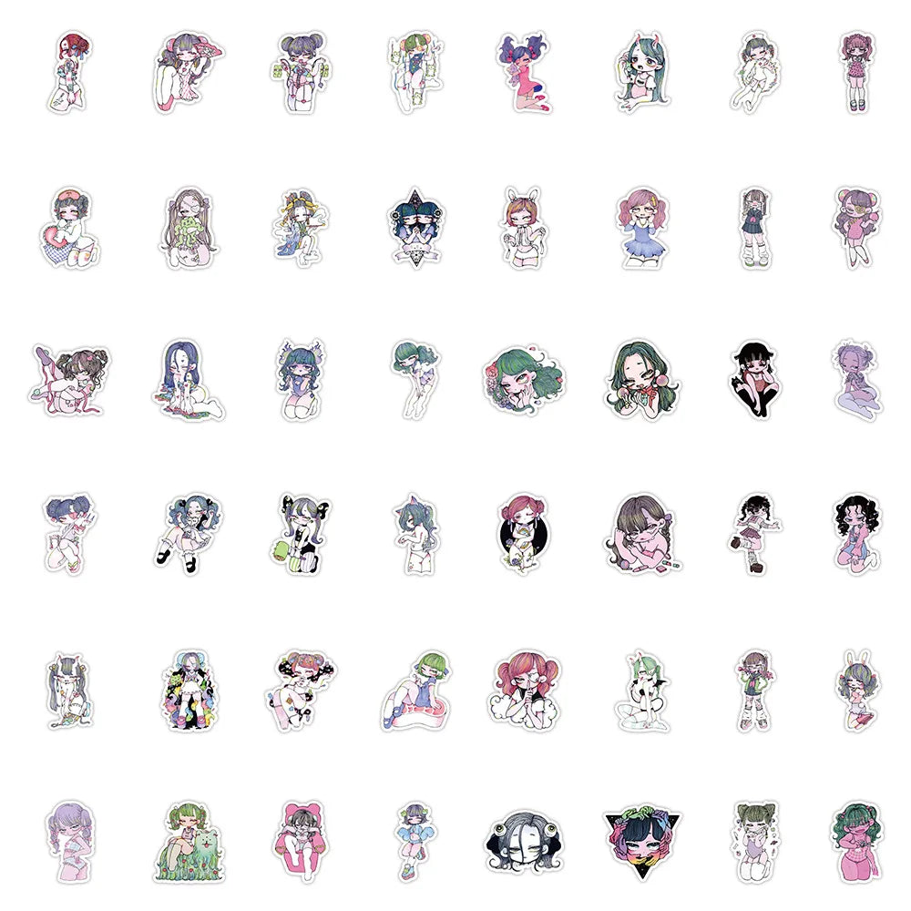 Cartoon Sexy Graffiti Stickers - Waterproof DIY Laptop Phone Helmet Decor (10/30/50pcs)