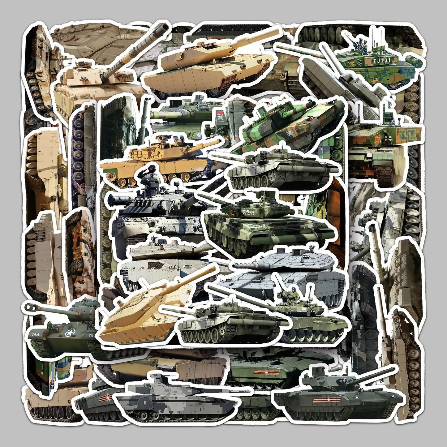 50Pcs Cartoon Tank Military Graffiti Stickers for Helmet Wall DIY Decoration
