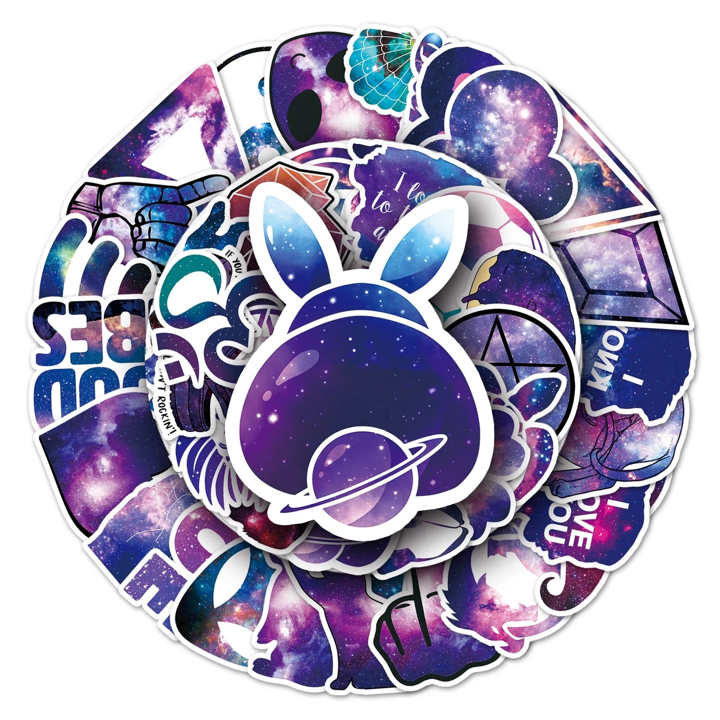 50Pcs Space Star Cartoon Waterproof Vinyl Stickers for Skateboard Snowboard