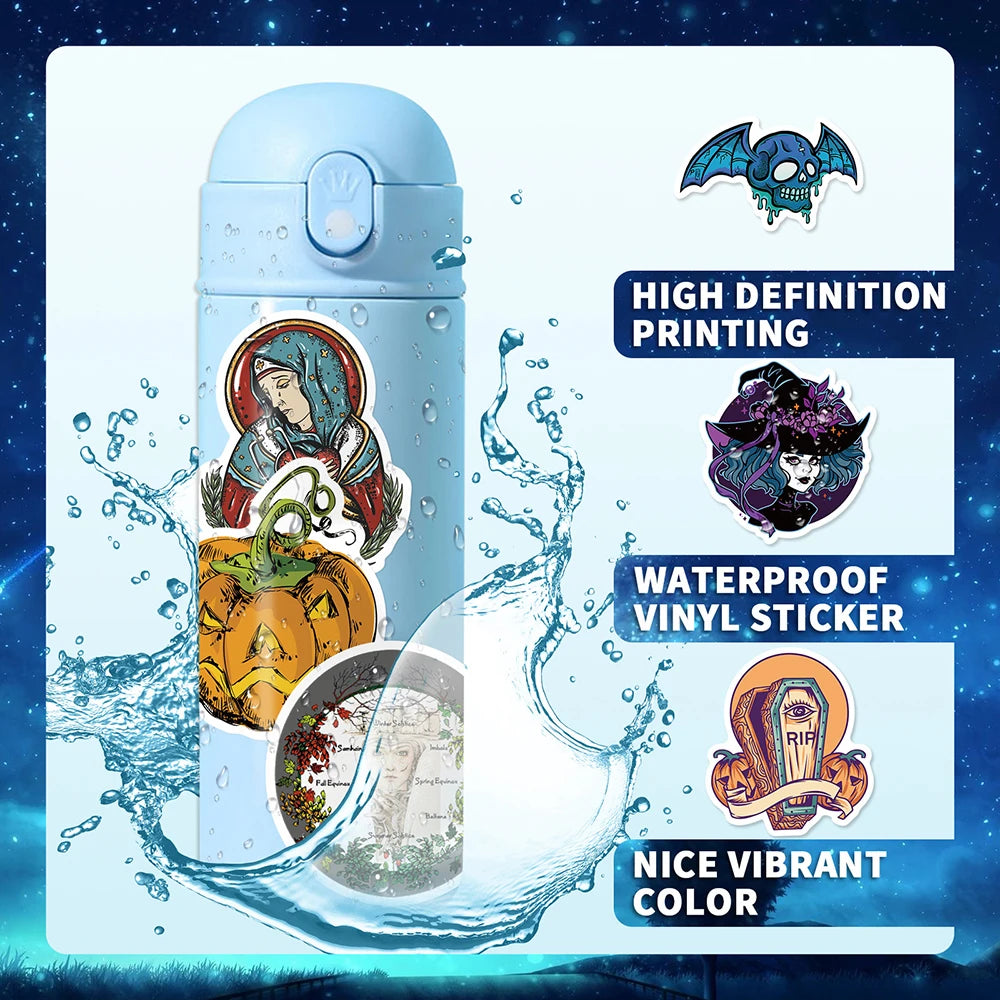 10/30/50ps Cool Gothic Magician Apothecary Sticker Packs