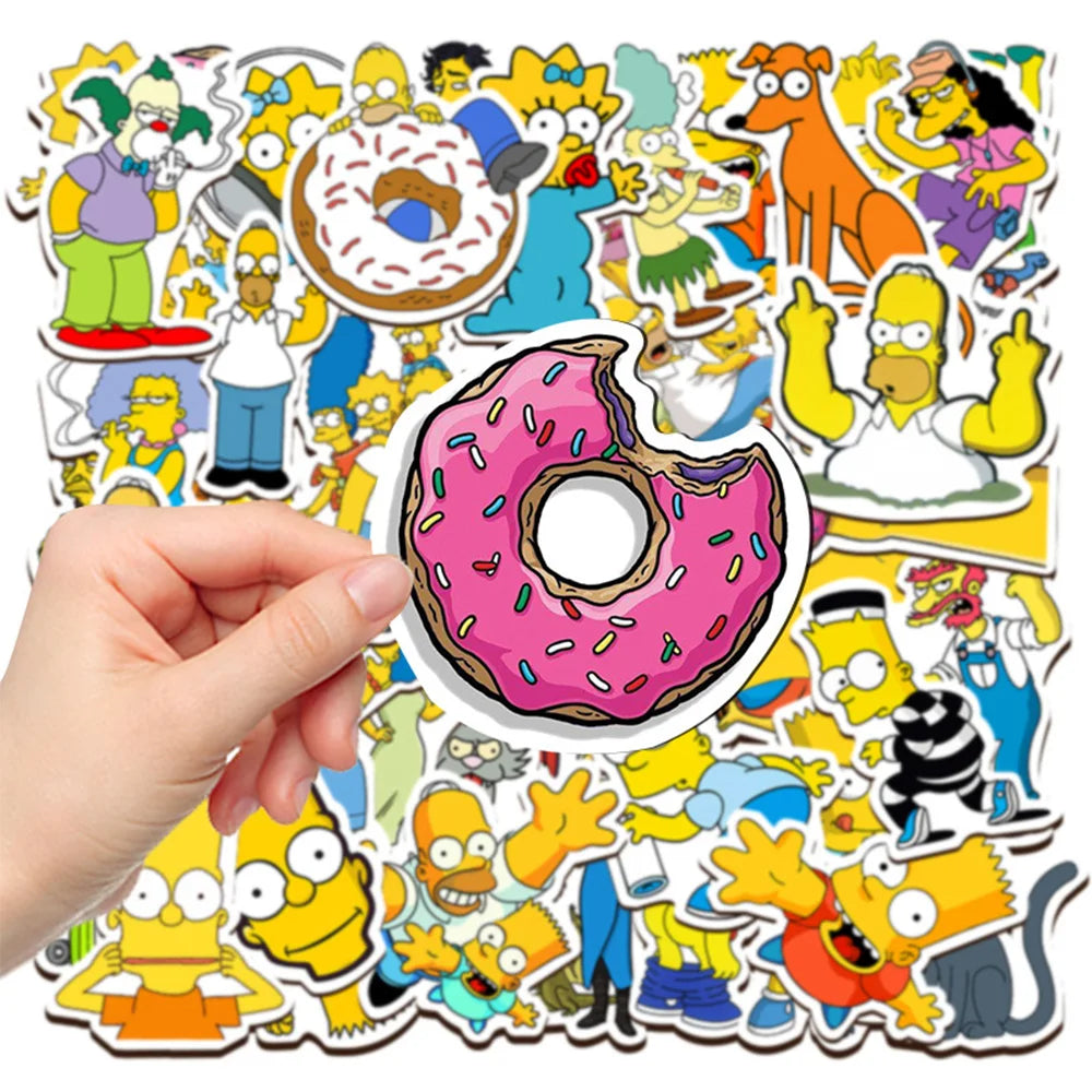 10/30/50pcs Kawaii Simpson Family Stickers Cartoon Anime Decals DIY Motorcycle Laptop Phone Car Waterproof Sticker Kids Toys
