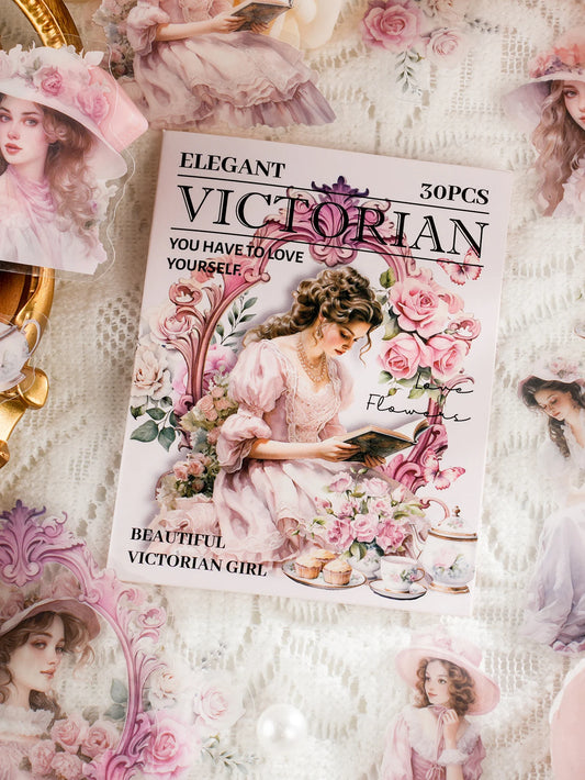 30pcs Garden Girl Stickers for Notebook, Water Bottle, Suitcase, Kids Toy, Valentine's, Back-to-School