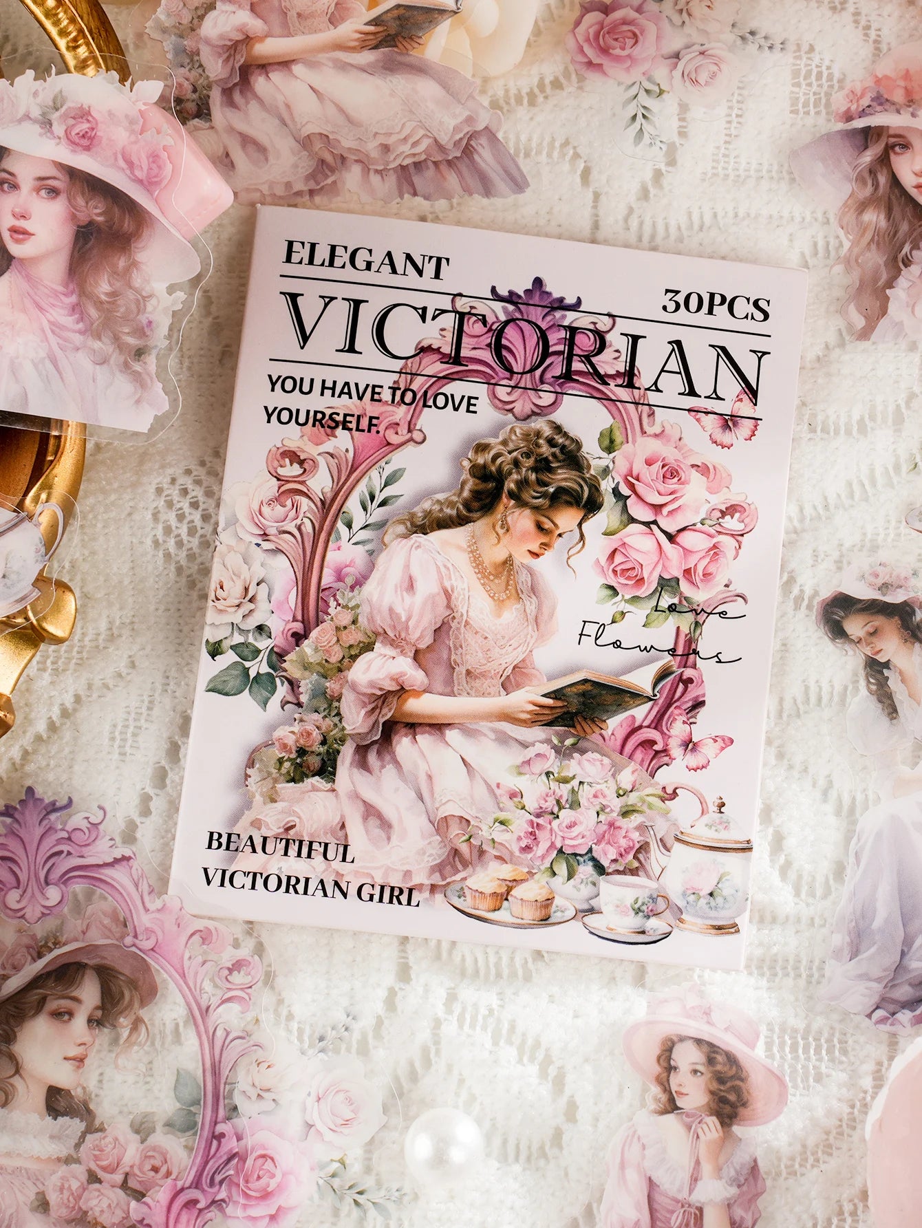 30pcs Garden Girl Stickers for Notebook, Water Bottle, Suitcase, Kids Toy, Valentine's, Back-to-School