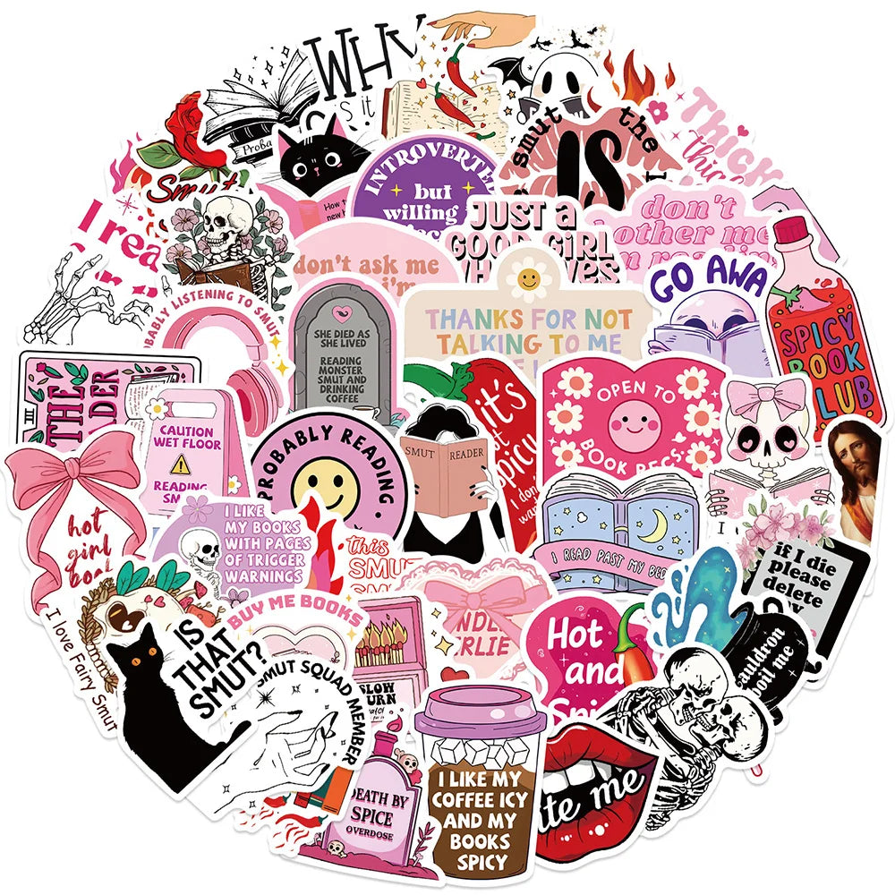 Pink Smut Stickers 10/30/50PCS Waterproof Decals for Laptop, Luggage, Phone, Bike, Fridge, Kids Gifts