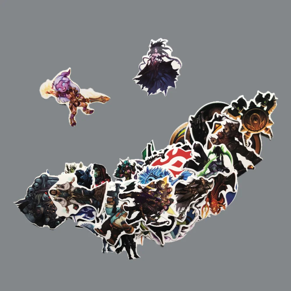 50Pcs World of Warcraft Tribal Hero Reflective Car Sticker And Decla For Ford Focus Honda Volkswagen Stickers
