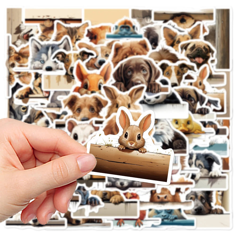 10/30/60pcs Funny Meme Cute Animal Dog Cat Stickers Decals Kids Toy Laptop Phone Water Bottle Suitcase Guitar Decoration Sticker