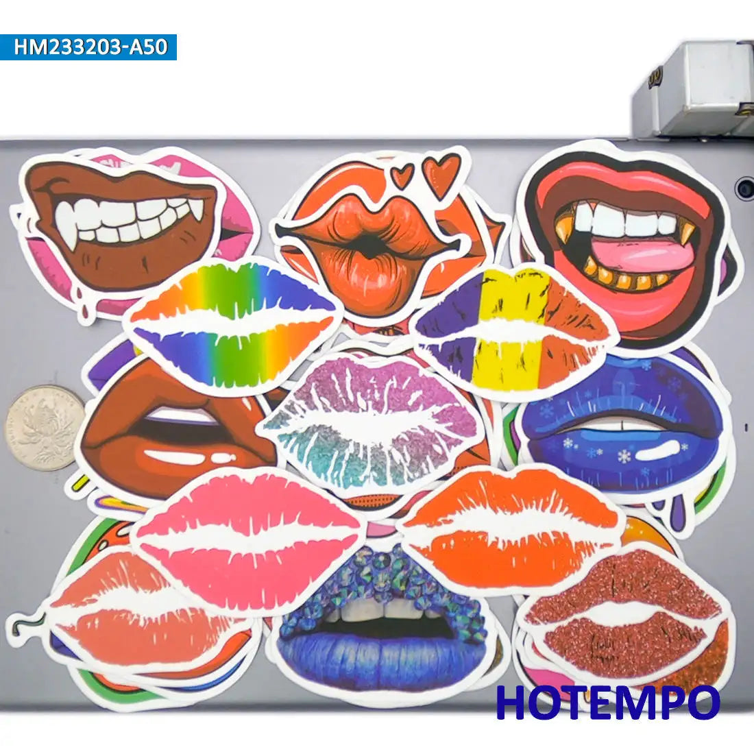 20/30/50Pieces Retro Fashion Colorful Graffiti Hot Lips Stickers for Car Bike Motorcycle Skateboard Luggage Phone Laptop Sticker