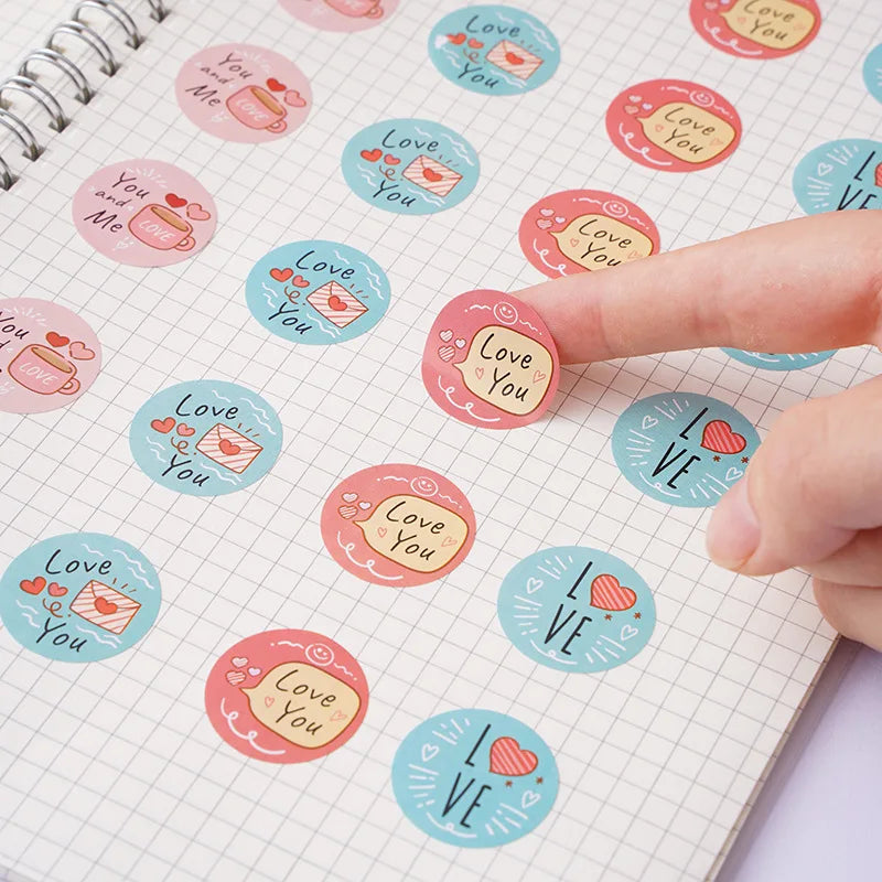 100-500pcs New Cartoon I LOVE YOU Love Valentine Day Sticker Wedding Gift Packaging Labels Love Scrapbooking Diy Label Stickers