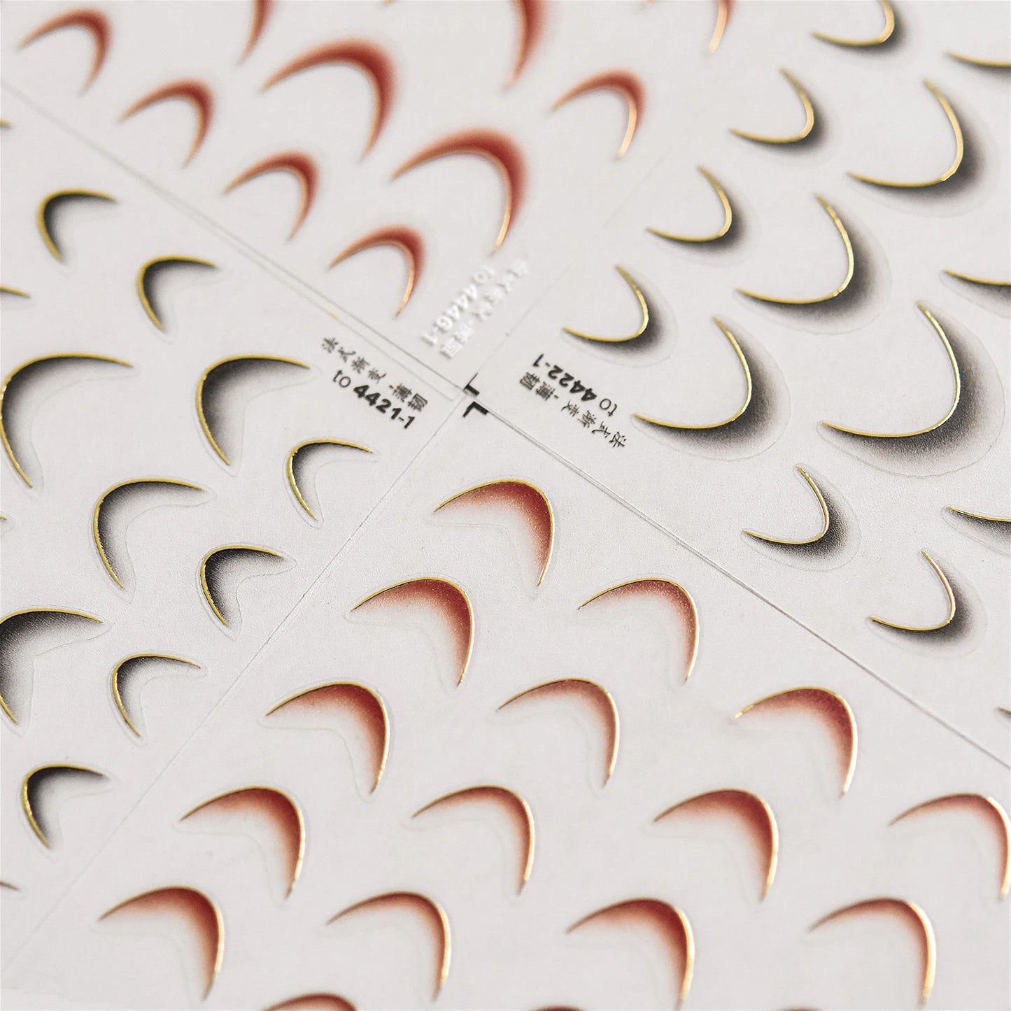 3D Geometric Nail Art Stickers: Black, White, Red