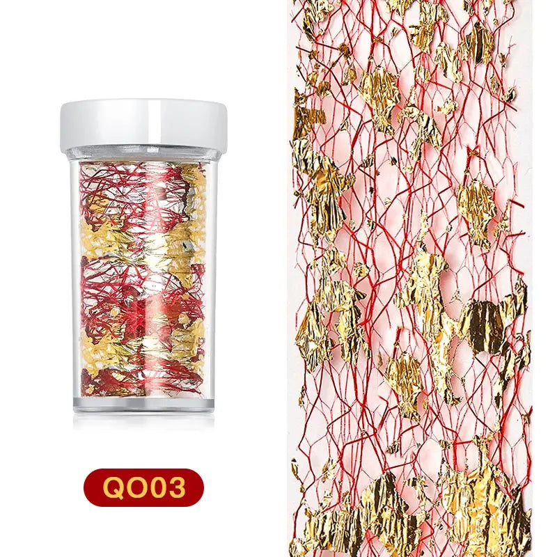 1Roll/Box Net Line Nail Stickers For Nails Gold Silver Mesh Nail Transfer Foil Paper Decals 3D Nail Art Decorations DIY Design