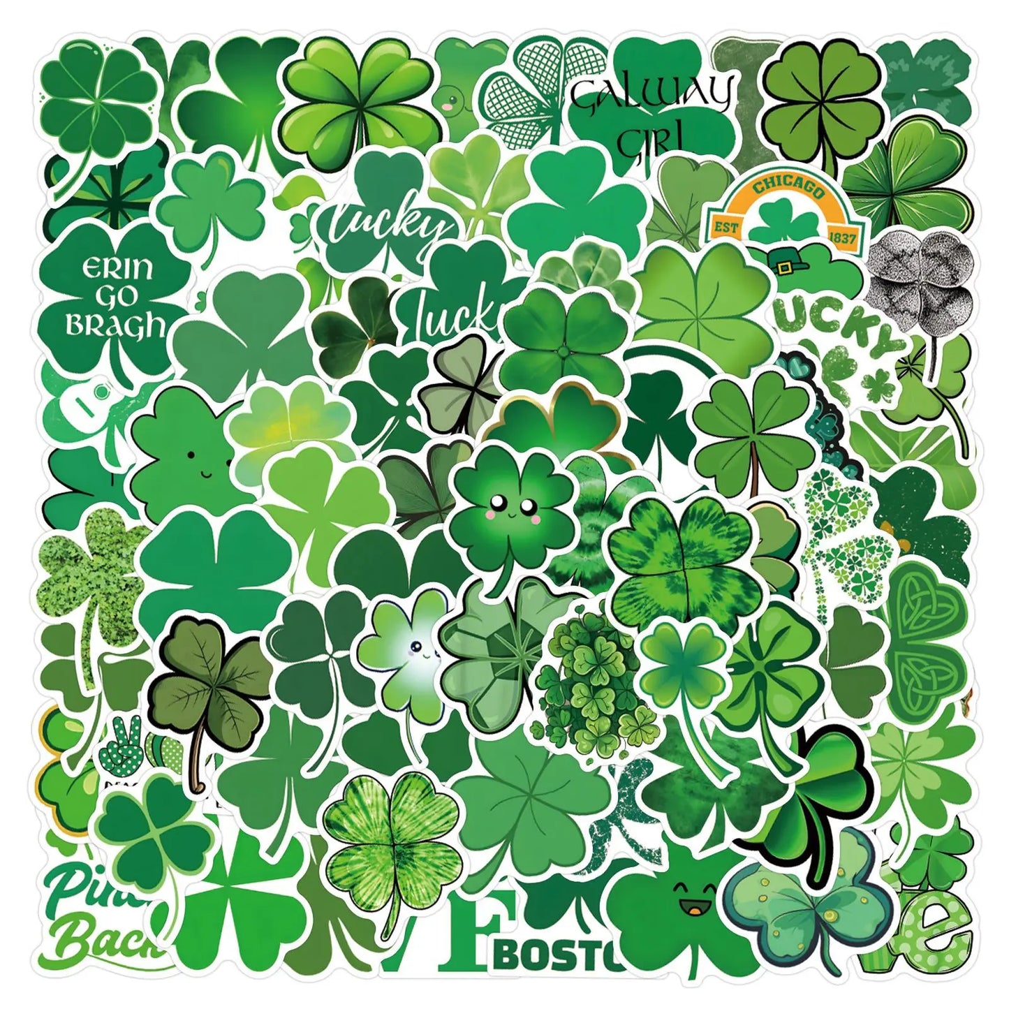 St Patrick's Day Cartoon Stickers: Clover Decals for Laptop, Phone, Guitar, Fridge (10/30/50/110PCS)
