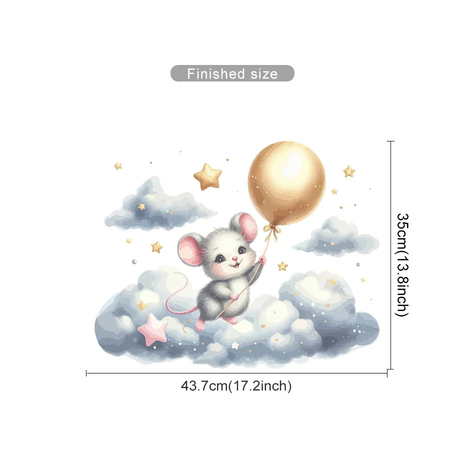 Cloud Balloon Cartoon Mouse Bear Wall Stickers Kids Room Decor