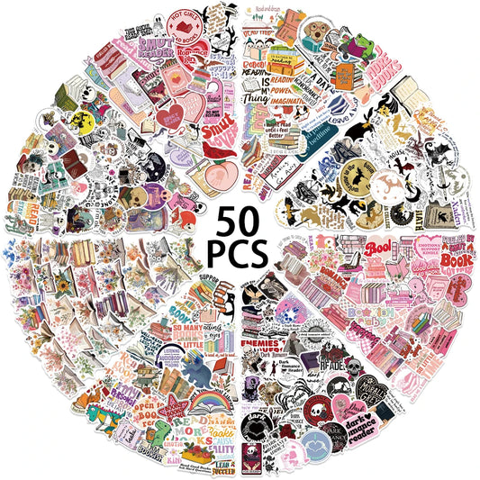 50PCS Dark Romance Bookish Stickers for Kindle, iPad, Laptop, Phone, Diary