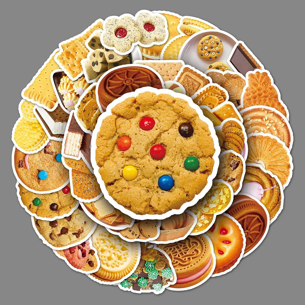 Snack Cookie Cartoon Stickers 10/30/50PCS DIY Phone Laptop Luggage Skateboard Decals Fun Gift