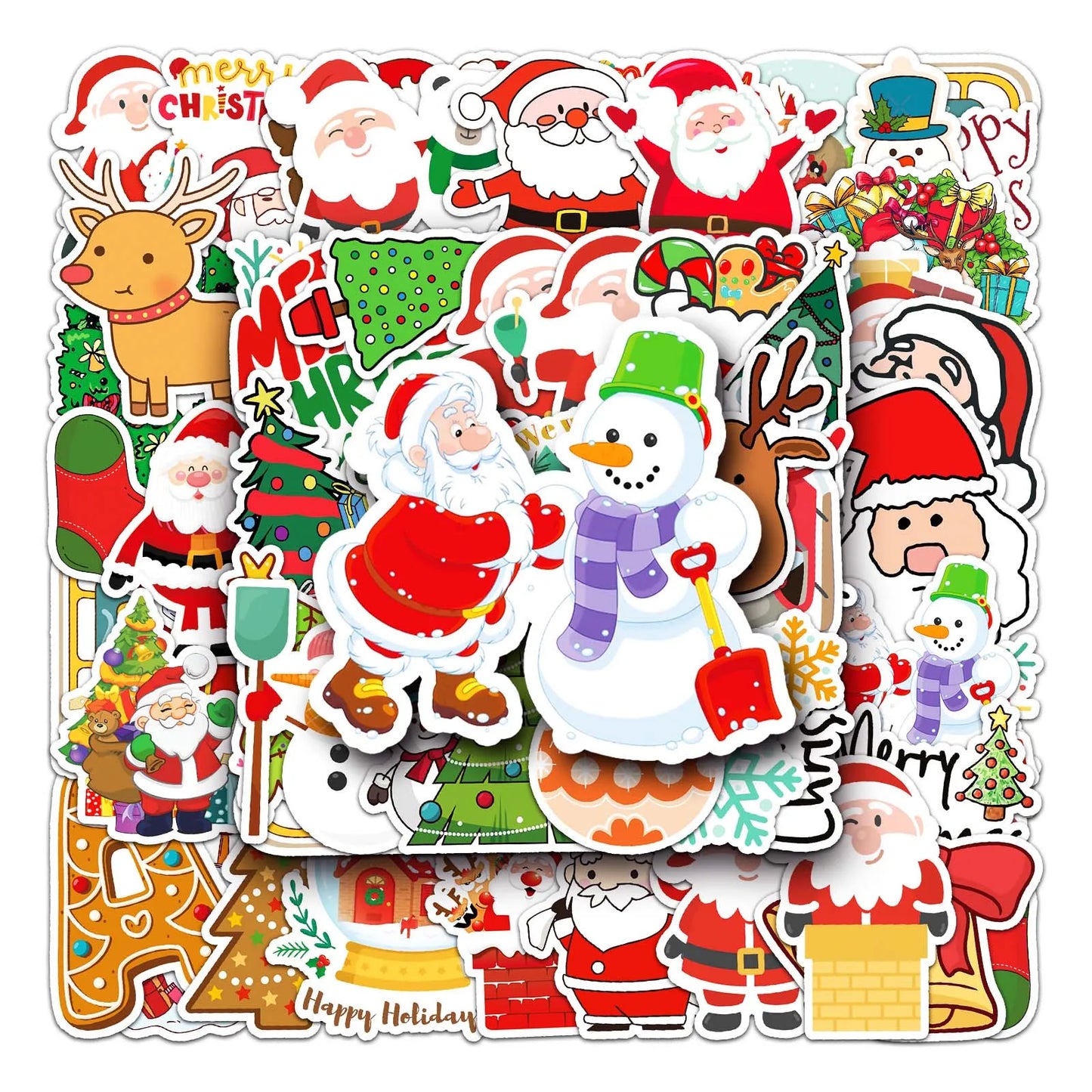 50Pcs Christmas Cartoon Waterproof Vinyl Stickers for Skateboard Snowboard