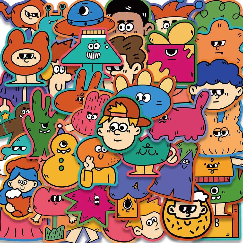 40PCS Cute Cartoon Graffiti Stickers for Luggage, Guitar, Laptop, Car, Motorcycle, Kids Toy