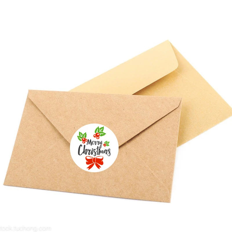 100-500pcs Merry Christmas Gift Box Decoration Seal Sticker Home Party Supplies Envelope Label Scrapbook Stickers