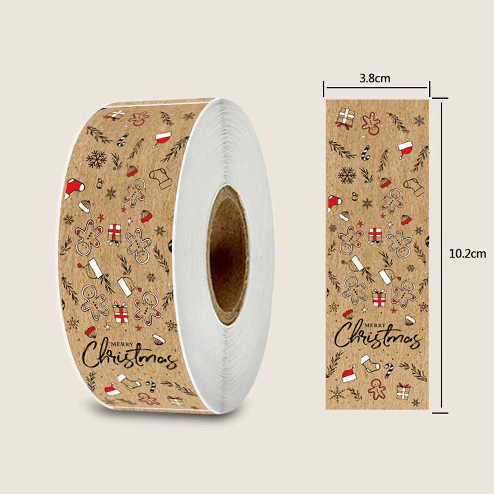 150pcs Merry Christmas Stickers Kraft Gift Labels