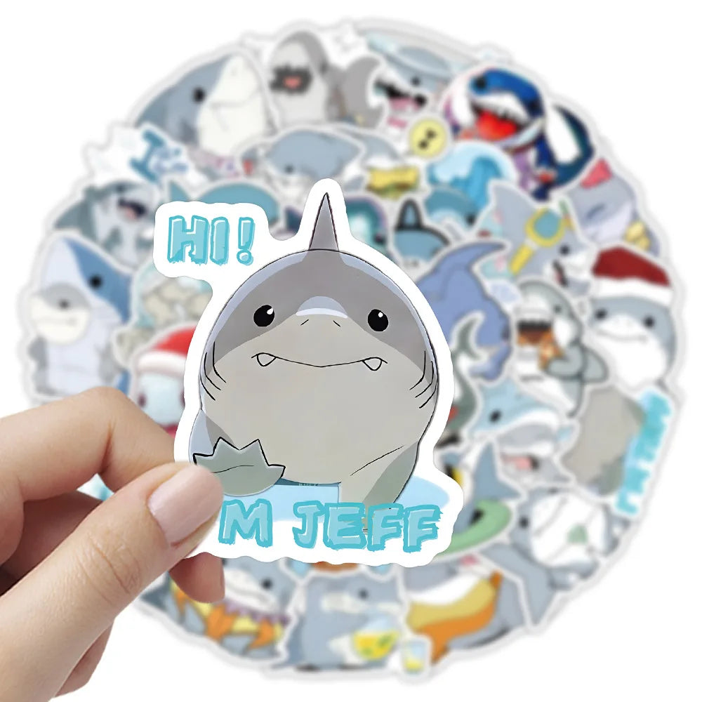 Jeff the Lurker Shark Stickers Avengers Graffiti Laptop Luggage Phone Toy