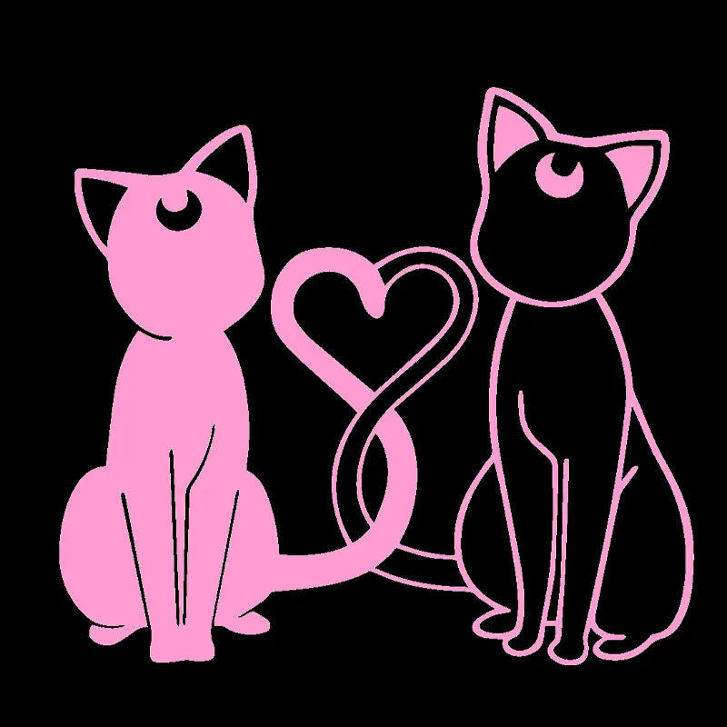 Anime Black & White Cat Vinyl Decal Sticker