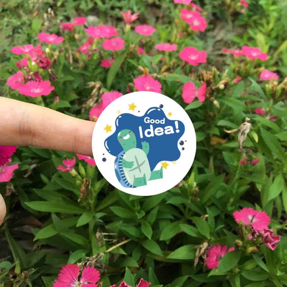 100-500pcs Children's Reward Stickers Cartoon Dinosaur Animal Stickers for Teachers To Encourage Students Reward Stickers 1 Inch